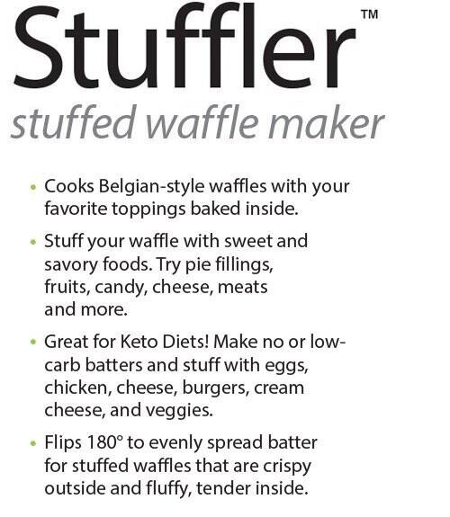 Presto 03512 Stuffler Stuffed Waffle Maker, Belgian, Large, Black