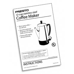 Parts and Accessories For 12-Cup Stainless Steel Coffee Maker - Presto®