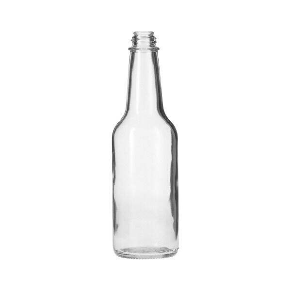 12oz (360ml) Flint (Clear) Stout Round Glass Bottle - 38-405 Neck Finish