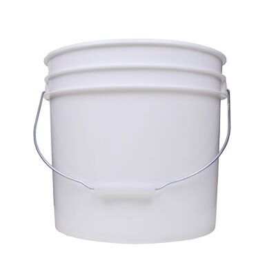 White Plastic Buckets with Lids and Handles, Plastics Pails