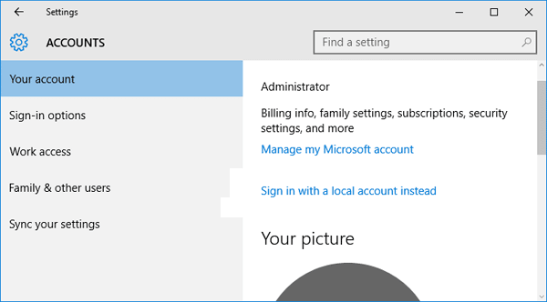 Microsoft offline account