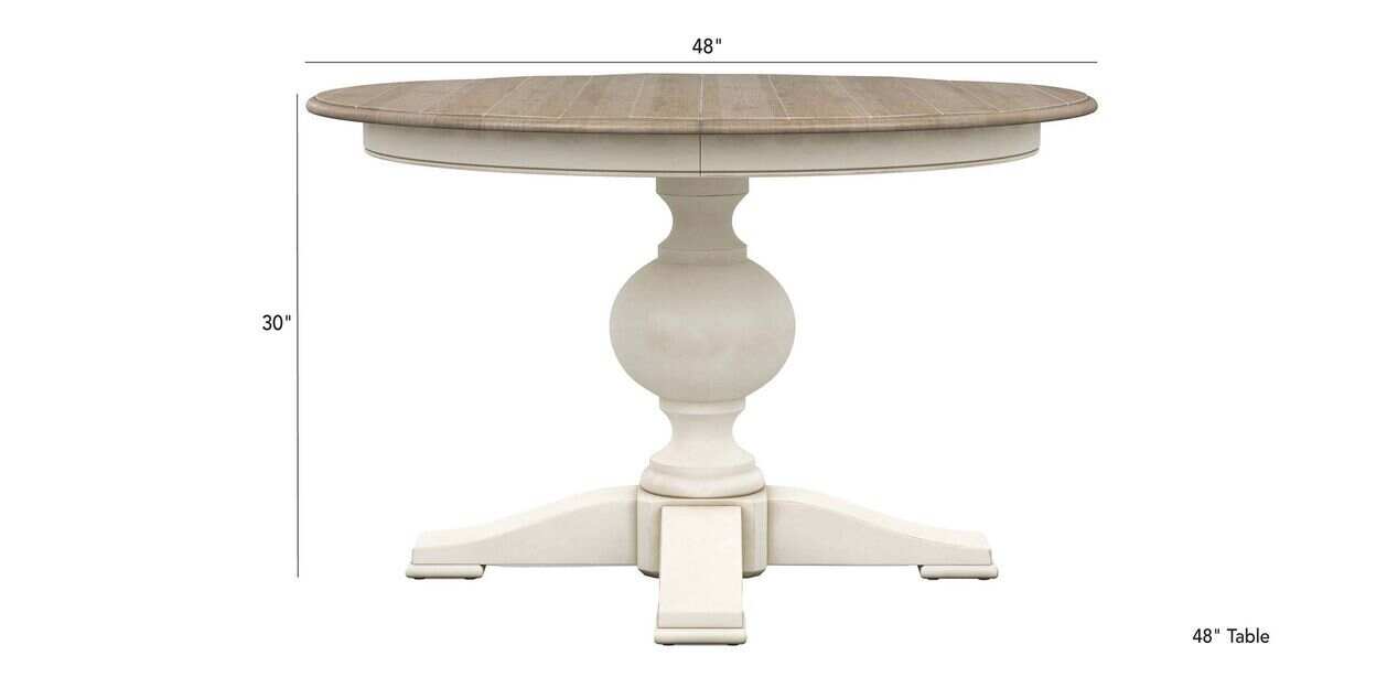 Cooper Rustic Round Dining Table, 42 Inch Round White Dining Table