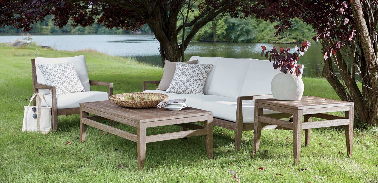 Bridgewater Cove Teak Outdoor Sofa, Ethan Allen Outdoor Furniture