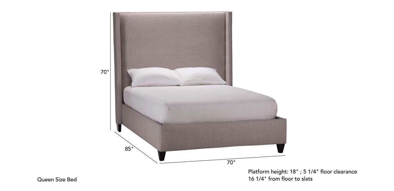 Colton Platform Bed With Tall Headboard, Tall Platform Bed Frame Queen
