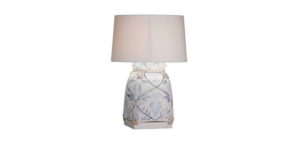 Jasmine Blue Bamboo Table Lamp, Ethan Allen Table Lamps