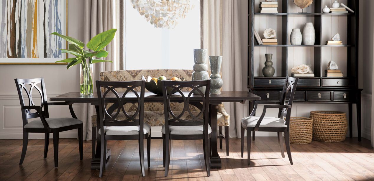 Corin Trestle Dining Table, Ethan Allen Dining Room Hutch