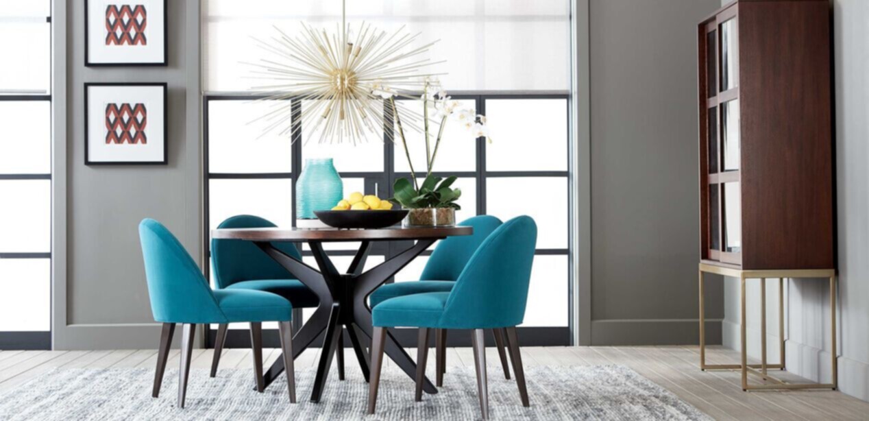 Hazelton Midcentury Modern Round Dining, Round Dining Table And Chairs For 8