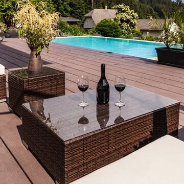 Glass Patio Table Tops Dulles, Replacement Outdoor Table Tops With Umbrella Hole