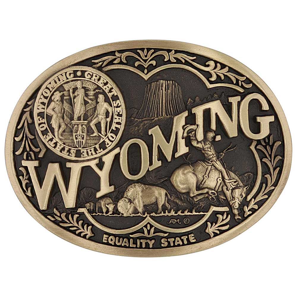 Arizona State Heritage Attitude Buckle | Montana Silversmiths display picture 1
