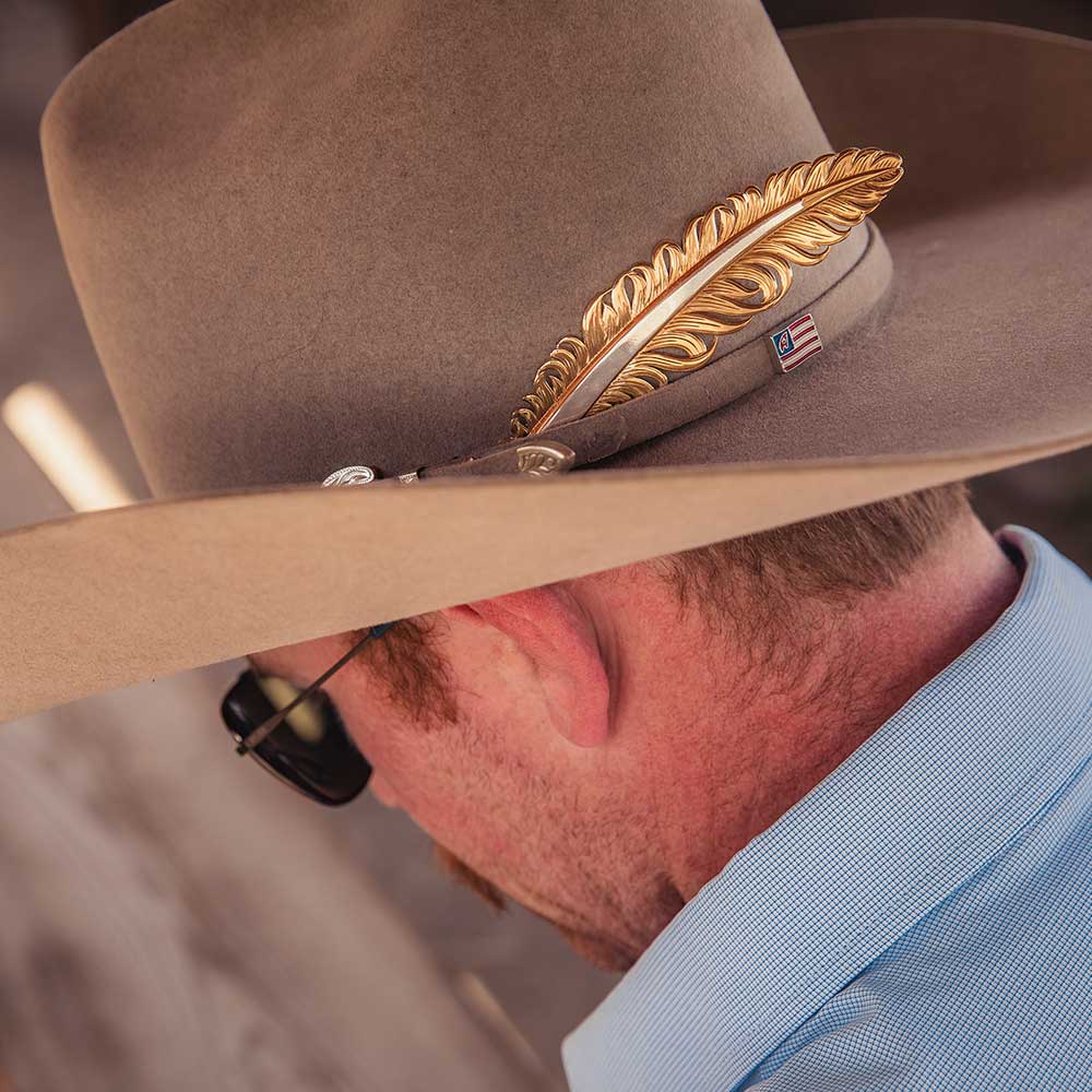 Feathered Leather and Crystal Hatband Golden Yellow Leather Hat Band With Cow Hair, Feather and Crystals - Etsy main image 3