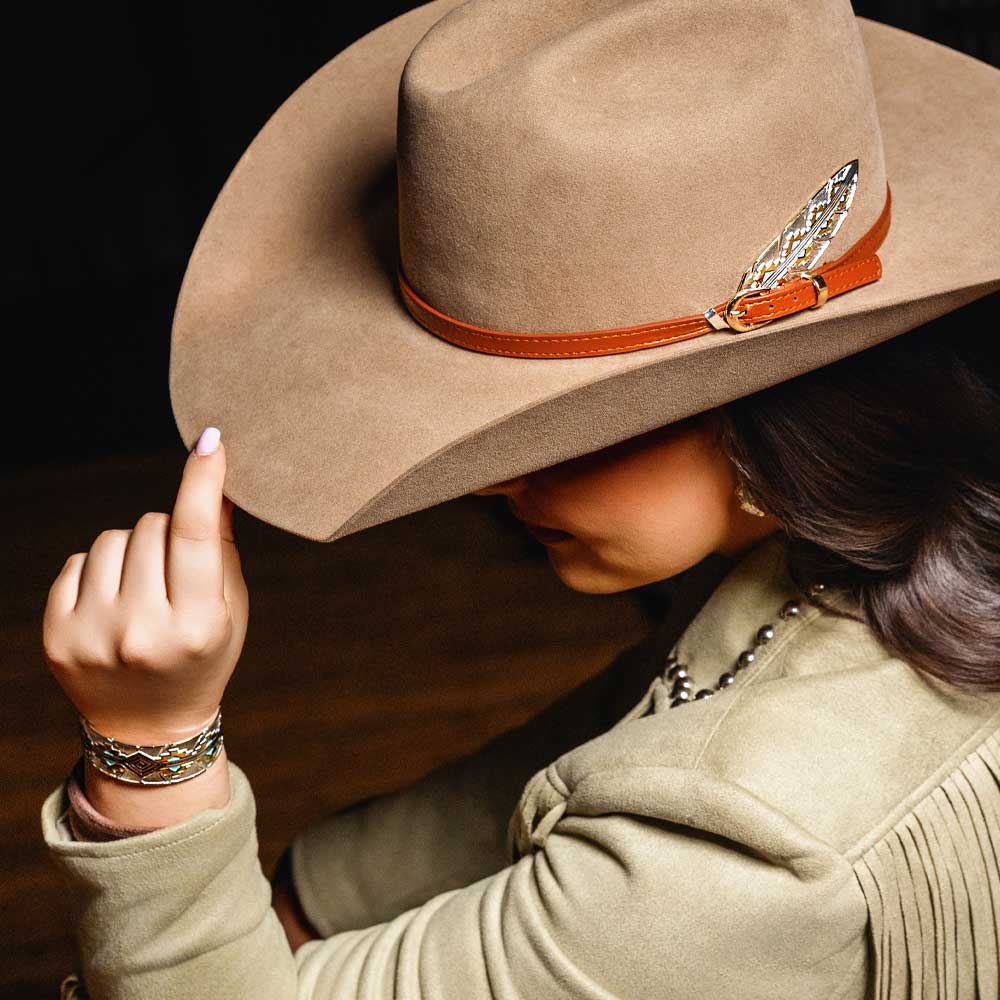 Painted Sky Hat Feather | Montana Silversmiths display picture 3