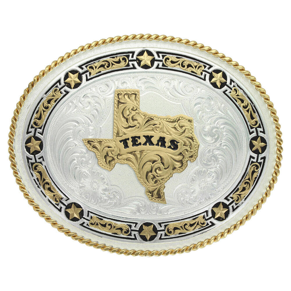 Star Links Western Belt Buckle with State of Texas | Montana  display picture 1