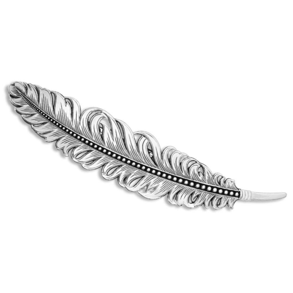 Antiqued Montana Feather Barrette | Montana Silversmiths display picture 1
