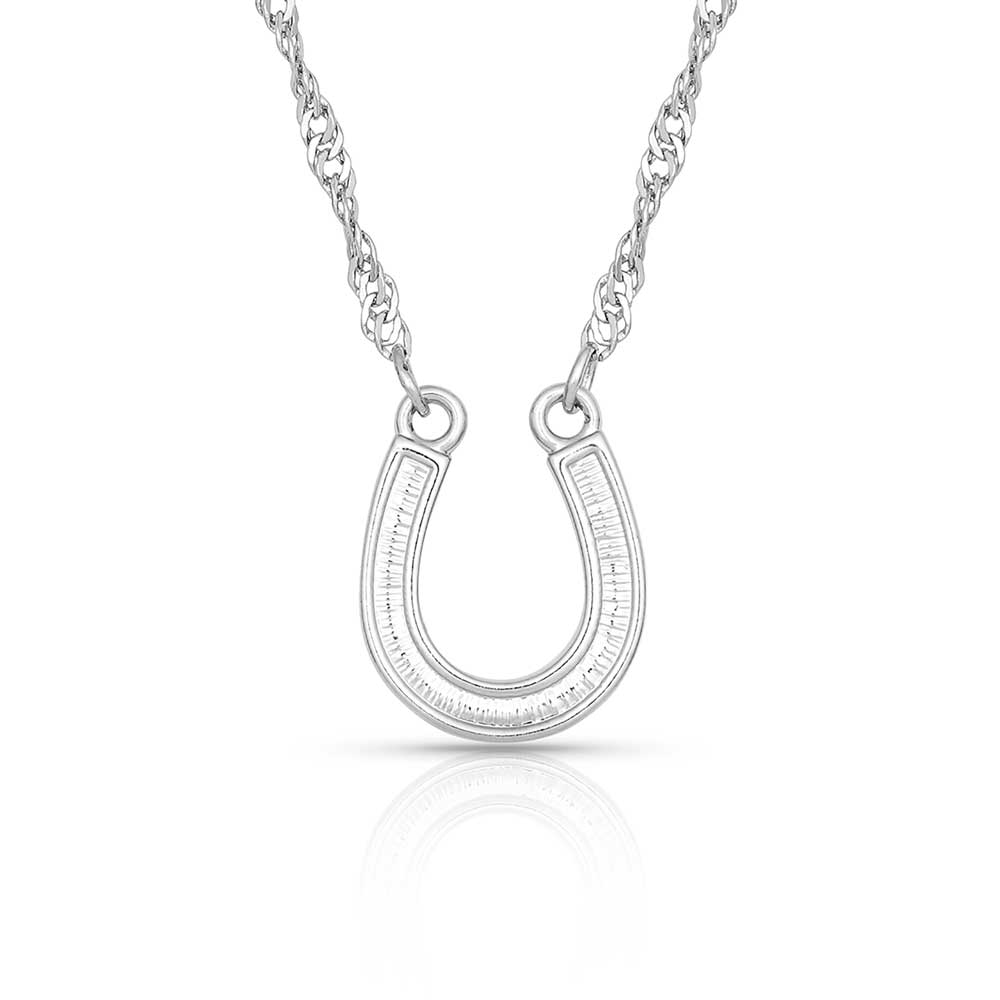 Montana Silversmiths Womens Shining Bright Horseshoe Necklace Silver NC3225CZ