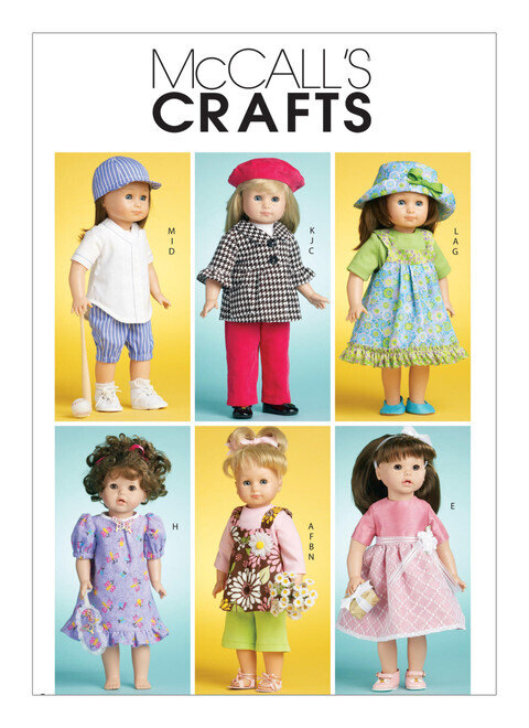 One Size Only McCall's Patterns M6370 Doll Clothes for 18 Dolls 