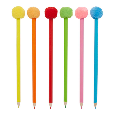 Pencil with pompom in various Colours