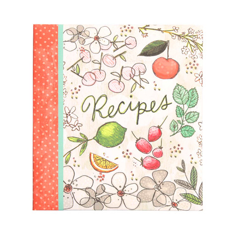9 x 9.5-Inches Fruit Fusion 3-Ring Binder Pocket Page Recipe Book 