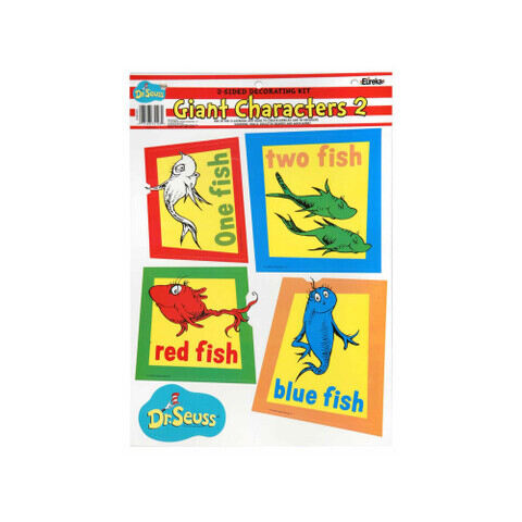 Eureka Large Dr Fox and Sam 2-Sided Deco Kits Seuss Fish 