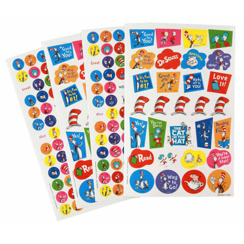 Seuss Glitter Classroom Stickers for Kids and Teachers 20pc Eureka Back to School Dr 