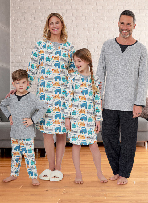Free UK P&P Butterick Family Easy Sewing Pattern 5572 Pyjamas Sleepwear...
