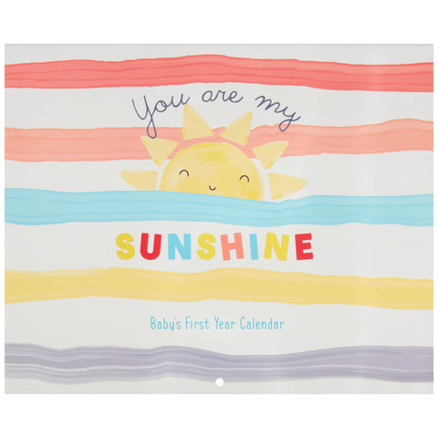 11 W x 18 H Open Gibson BA3-24545 You are My Sunshine Gender Neutral Baby's First Year Keepsake Calendar Multicolor C.R 