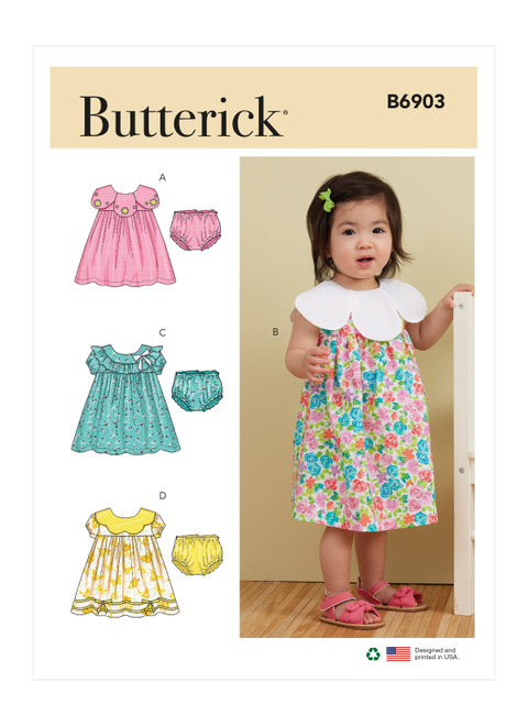 Butterick Patterns b5877 Taille CL 6/7/8 pour enfant/filles Top Robe/Tunique/Ceinture et leggings blanc 