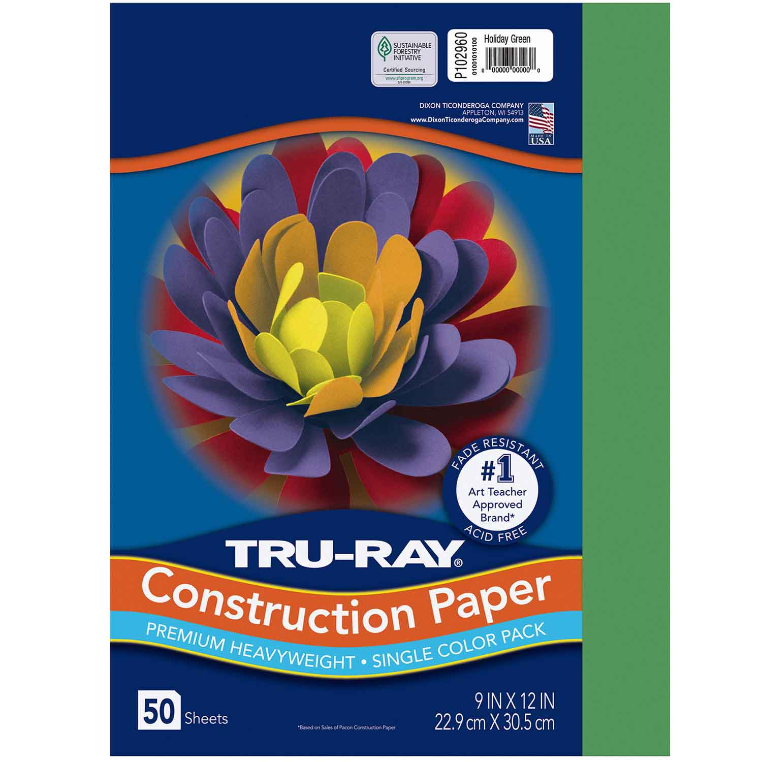 Tru-Ray® Construction Paper,  9" x 12", Holiday Green