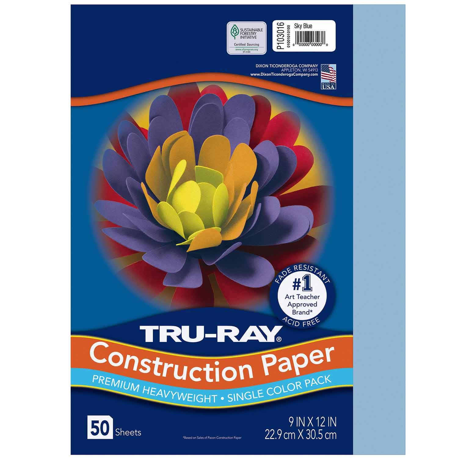 Tru-Ray® Construction Paper,  9" x 12", Sky Blue