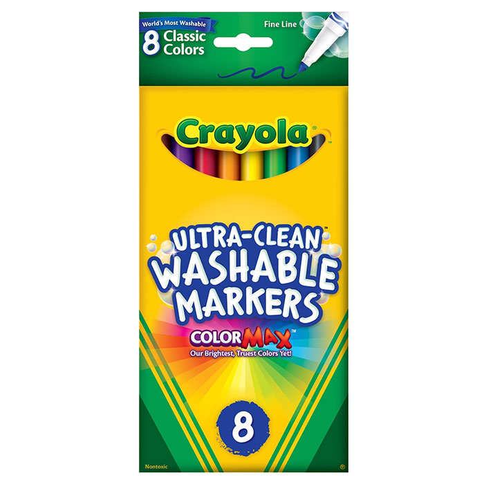 Crayola® Washable Fine Line Markers, Classic 8 Ct.