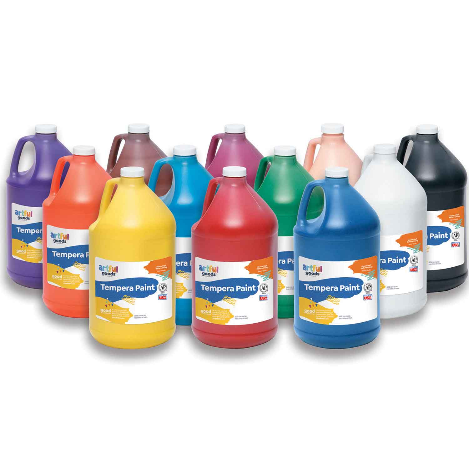 Crayola Non-Toxic Washable Tempera Paint Set, 1 Gal Jug, Assorted Brig