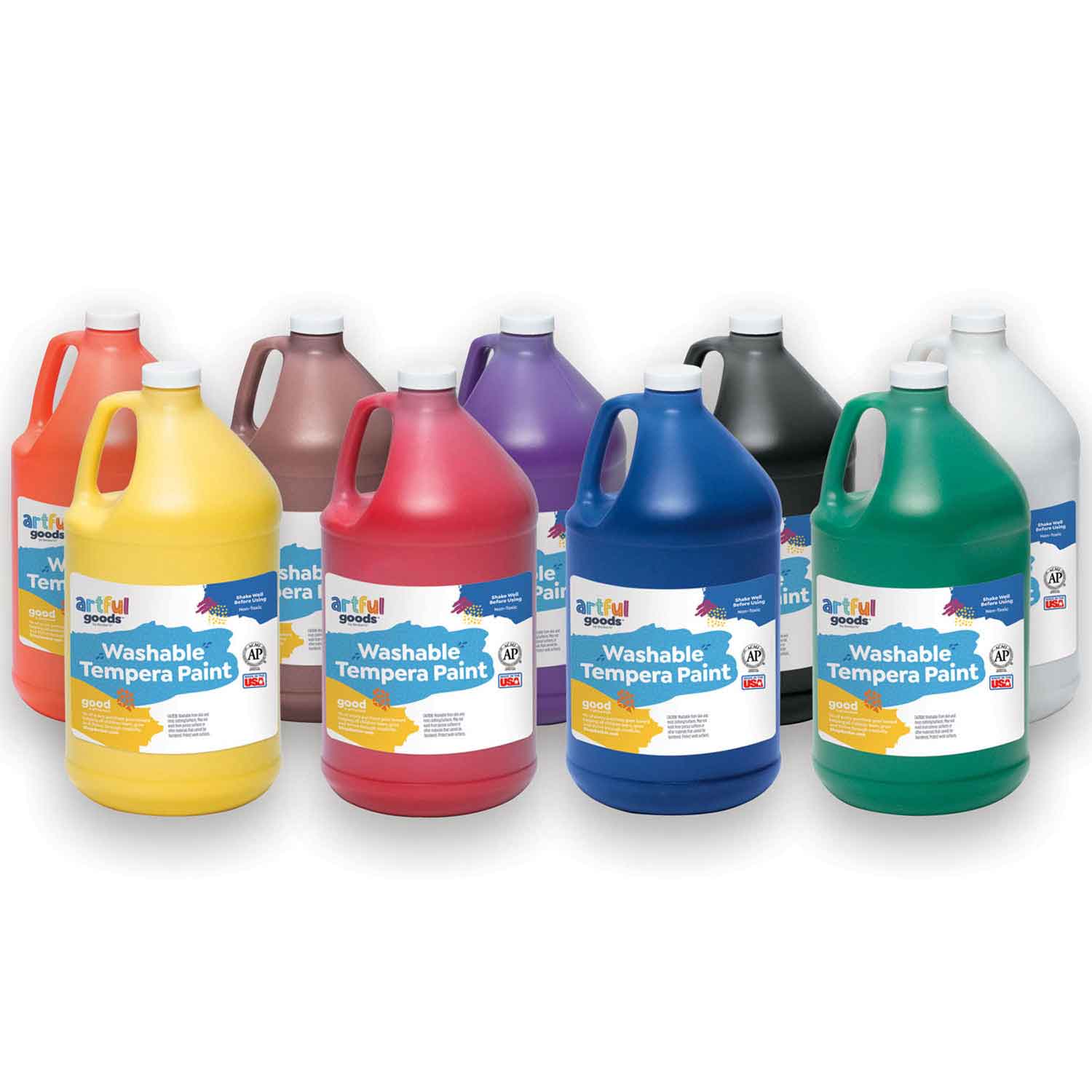 J MARK Complete Toddler Washable Finger Paint Set, Large Finger Paint Pad,  Tempera Finger Paints, Smock and More