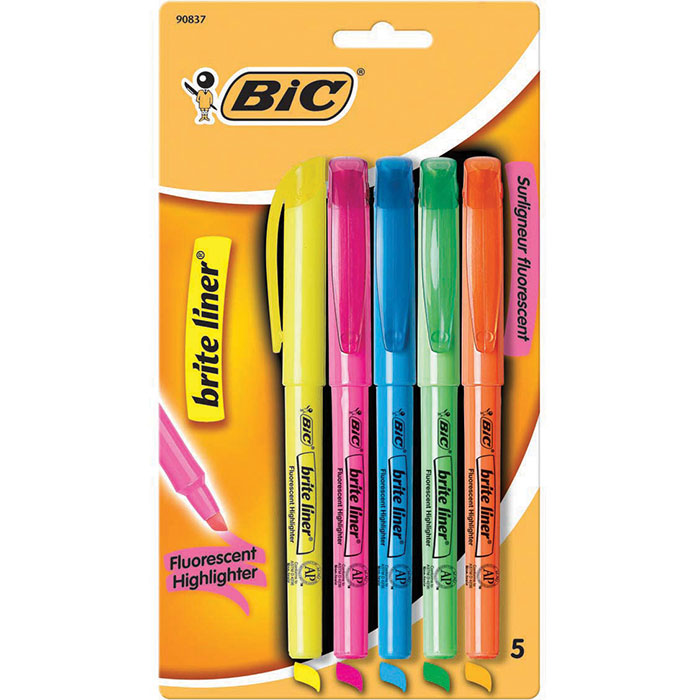 Bic® Brite Liner® Highlighters, 5 Pack