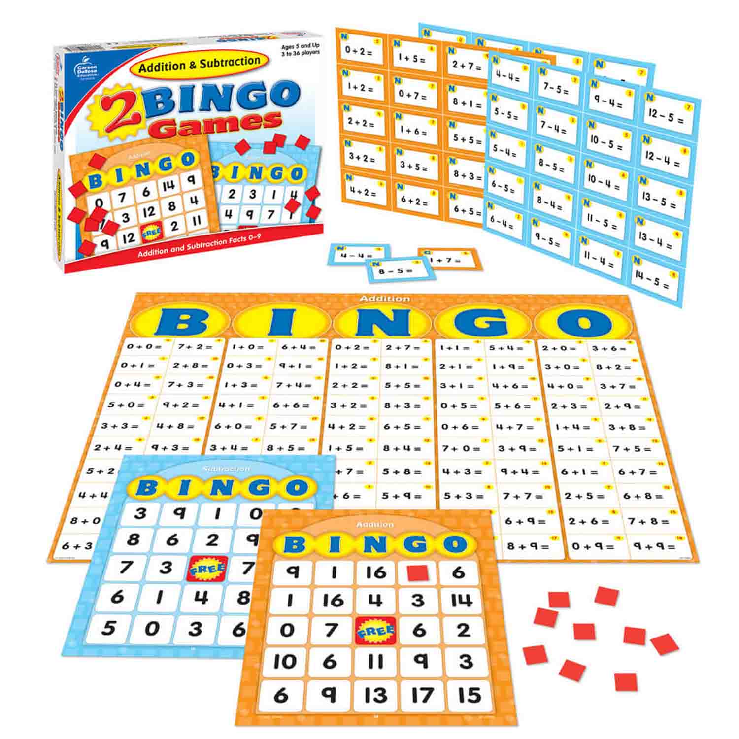 Addition & Subtraction Bingo Game