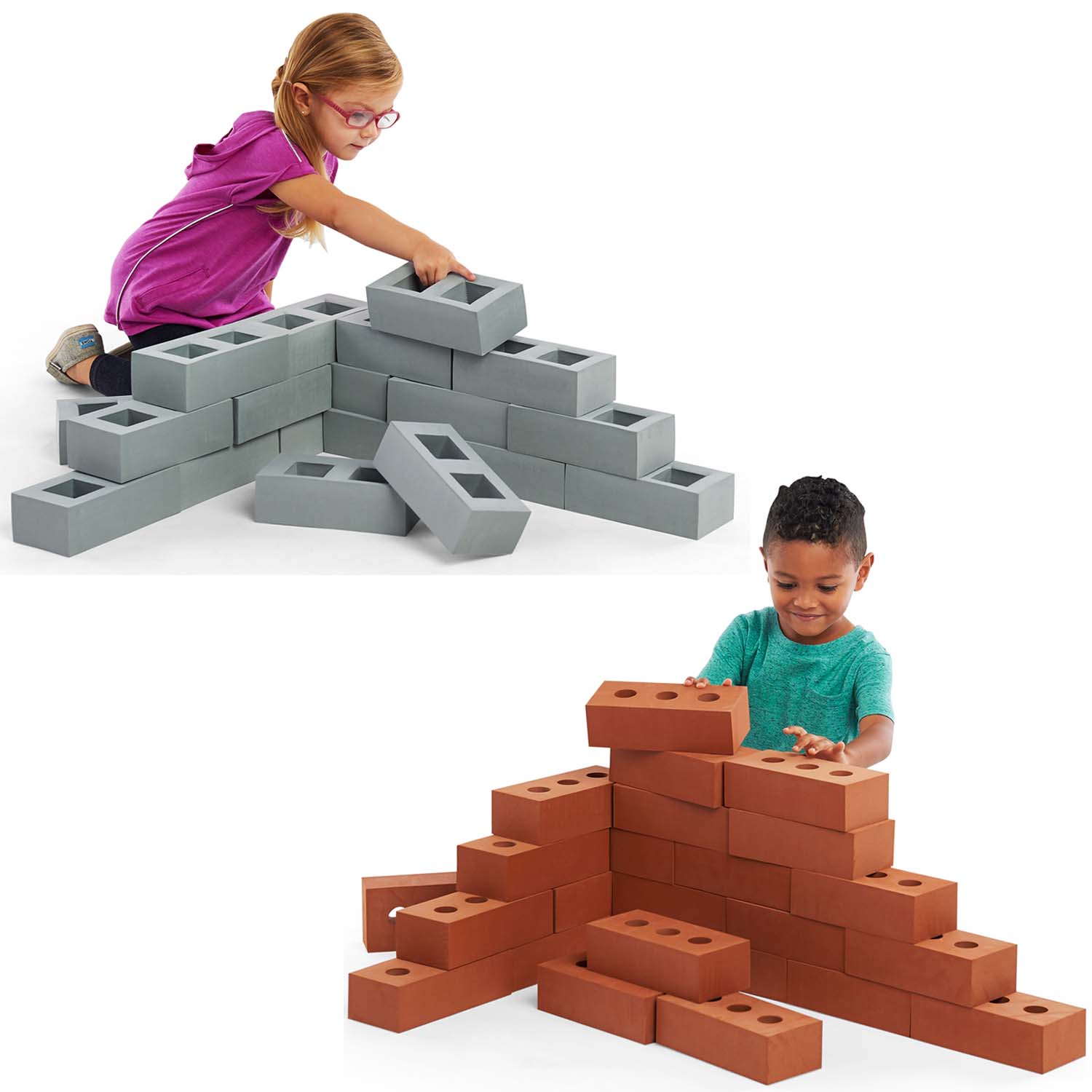 Foam Brick & Cinder Block Set