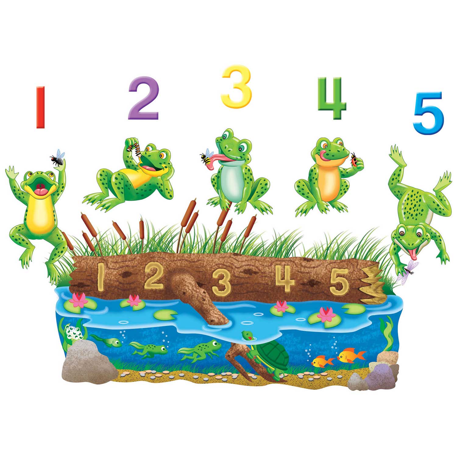 Five Speckled Frogs Felt Rhyme Set