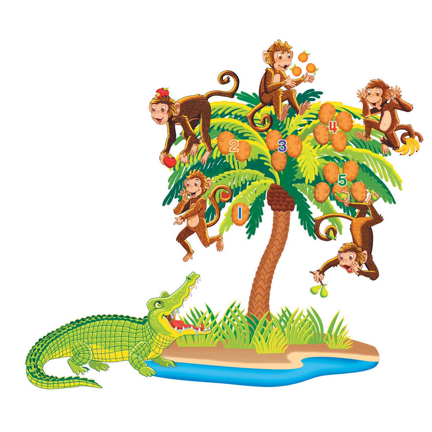 Five Monkeys Sitting In A Tree Felt Rhyme Set