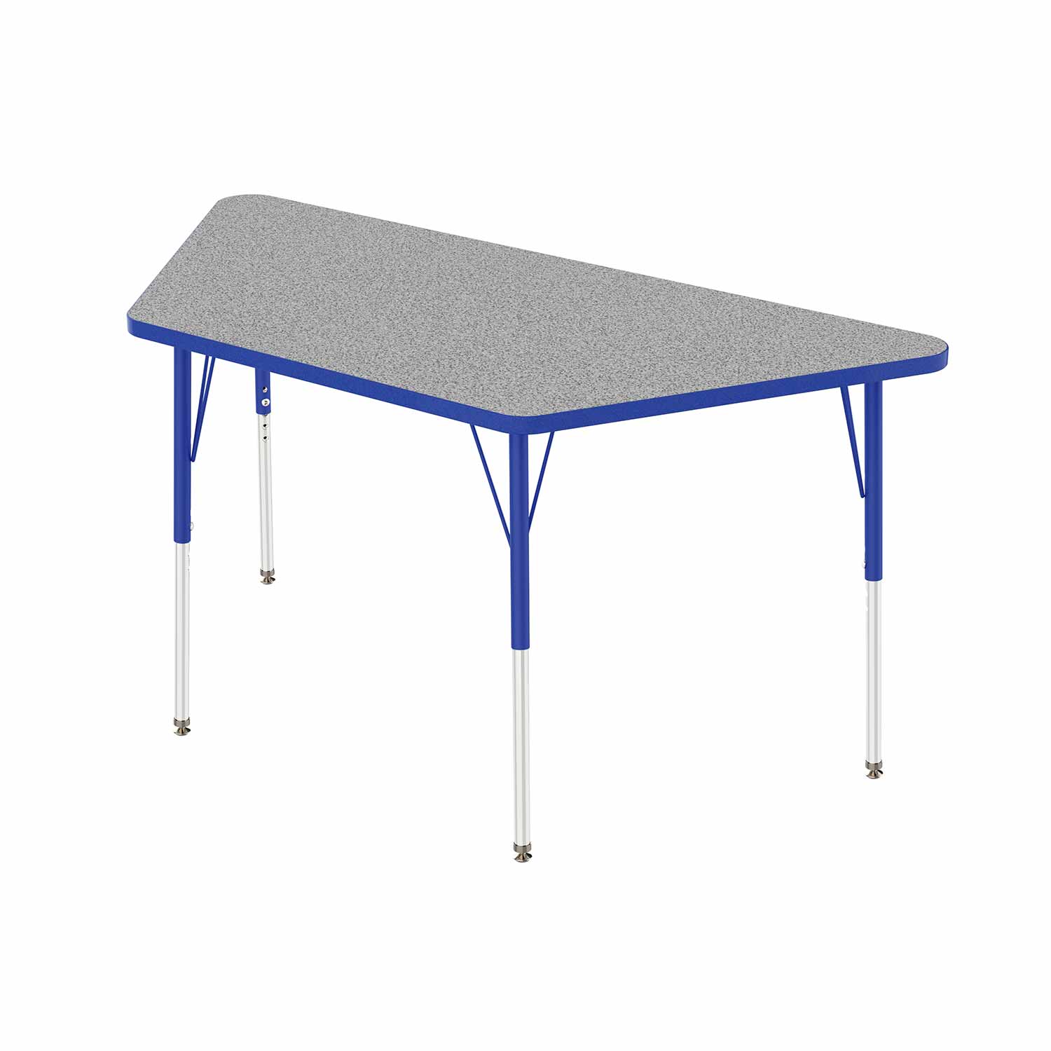Activity Table, Trapeziod 30" x 60", Grey Top Blue Edge and Legs