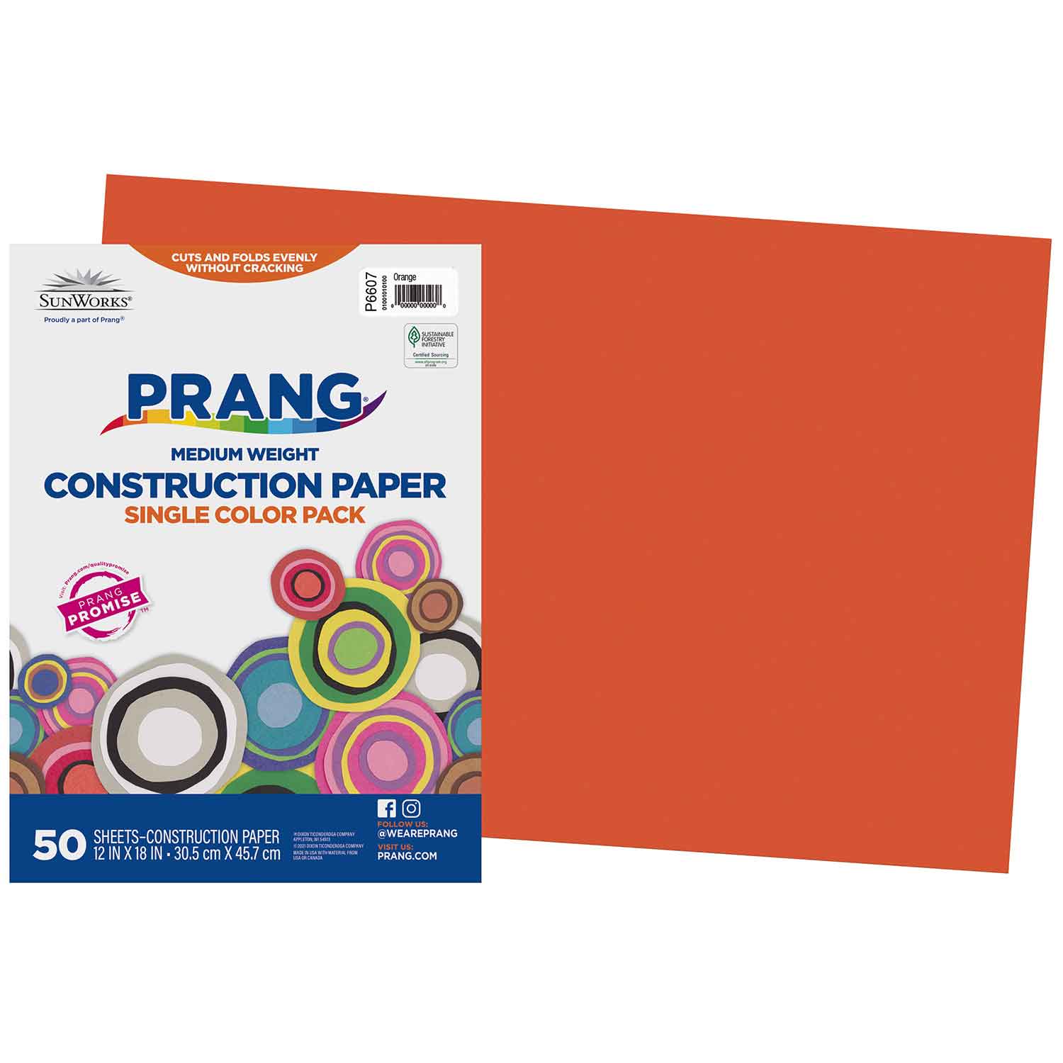 Prang® Prang® Sunworks® Construction Paper, 12" x 18", Orange