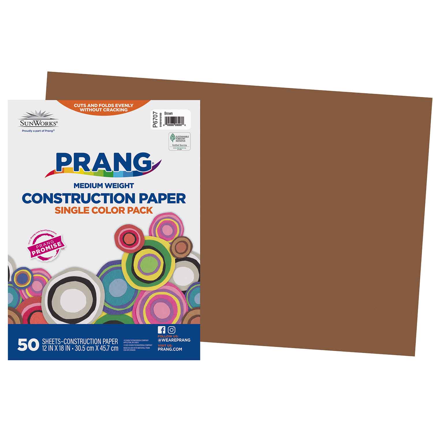 Prang® Prang® Sunworks® Construction Paper, 12" x 18", Brown