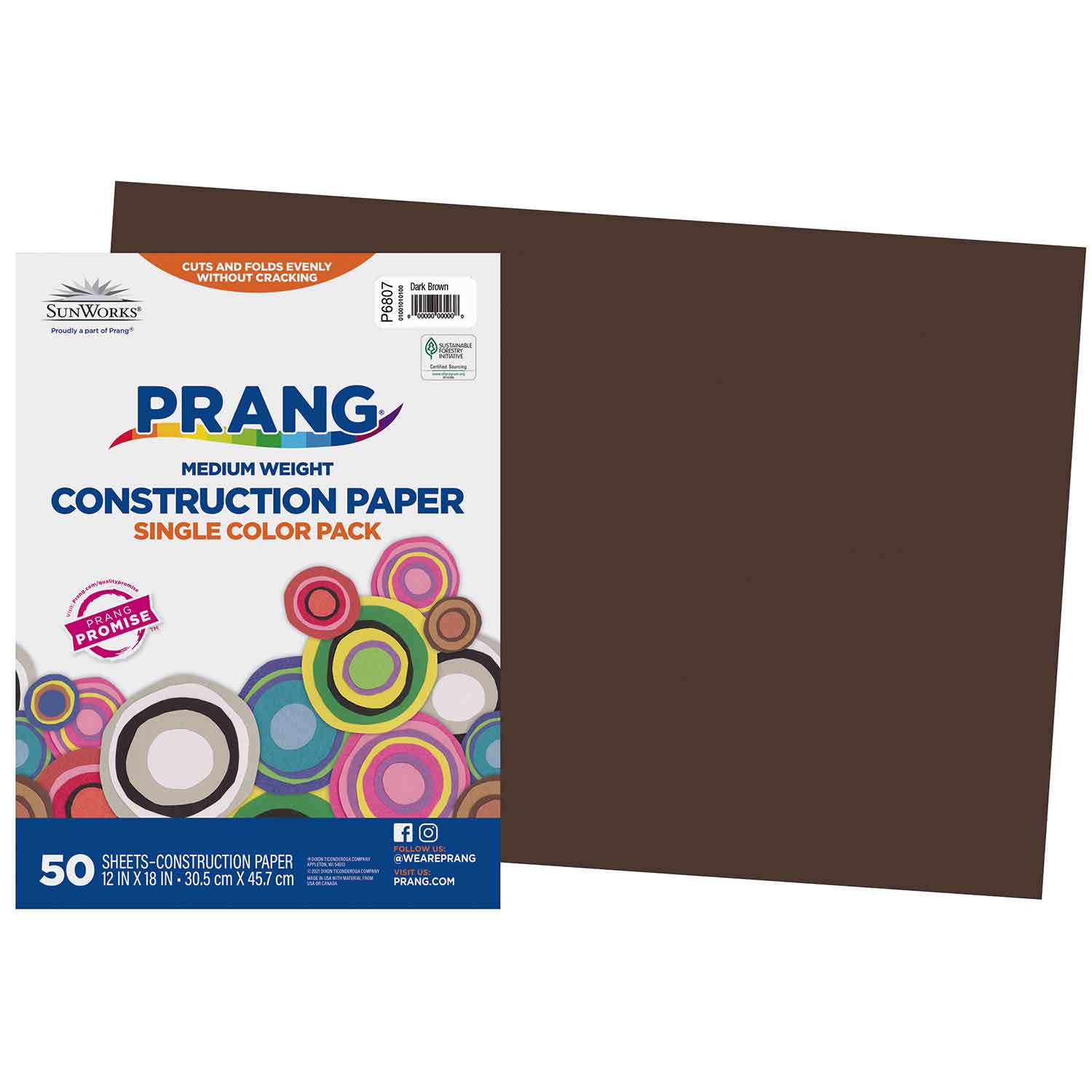 Prang® Prang® Sunworks® Construction Paper, 12" x 18", Dark Brown