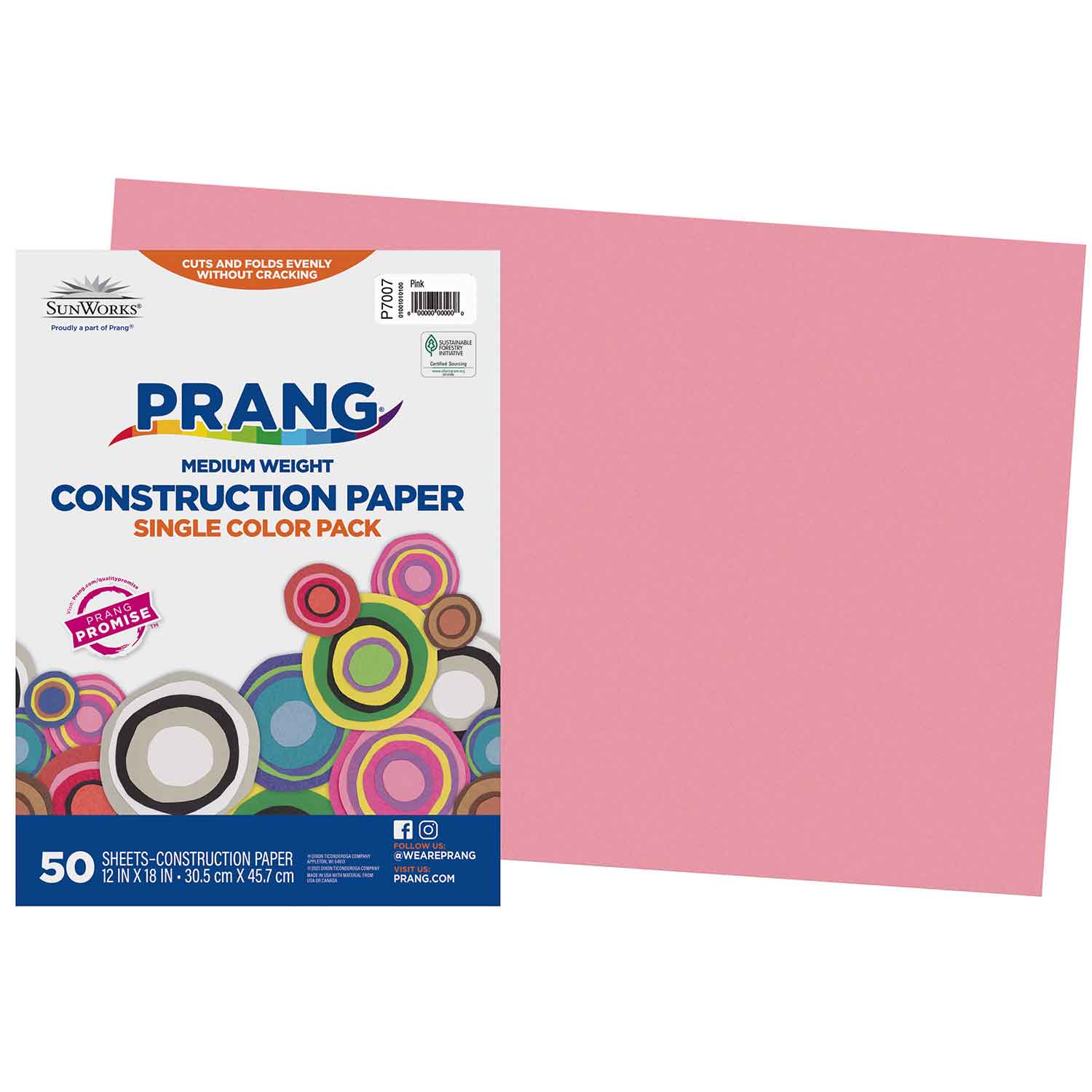 Prang® Prang® Sunworks® Construction Paper, 12" x 18", Pink