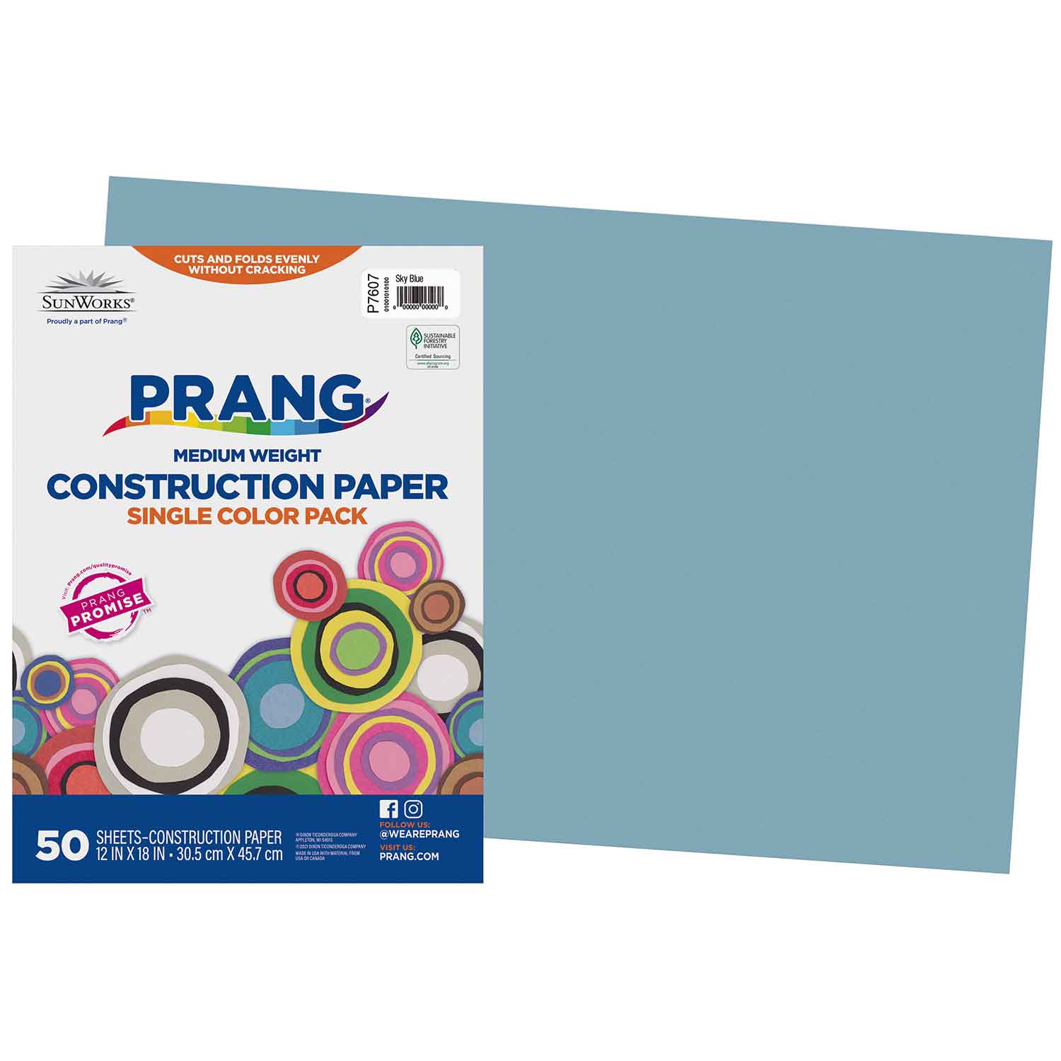 Prang® Prang® Sunworks® Construction Paper, 12" x 18", Sky Blue