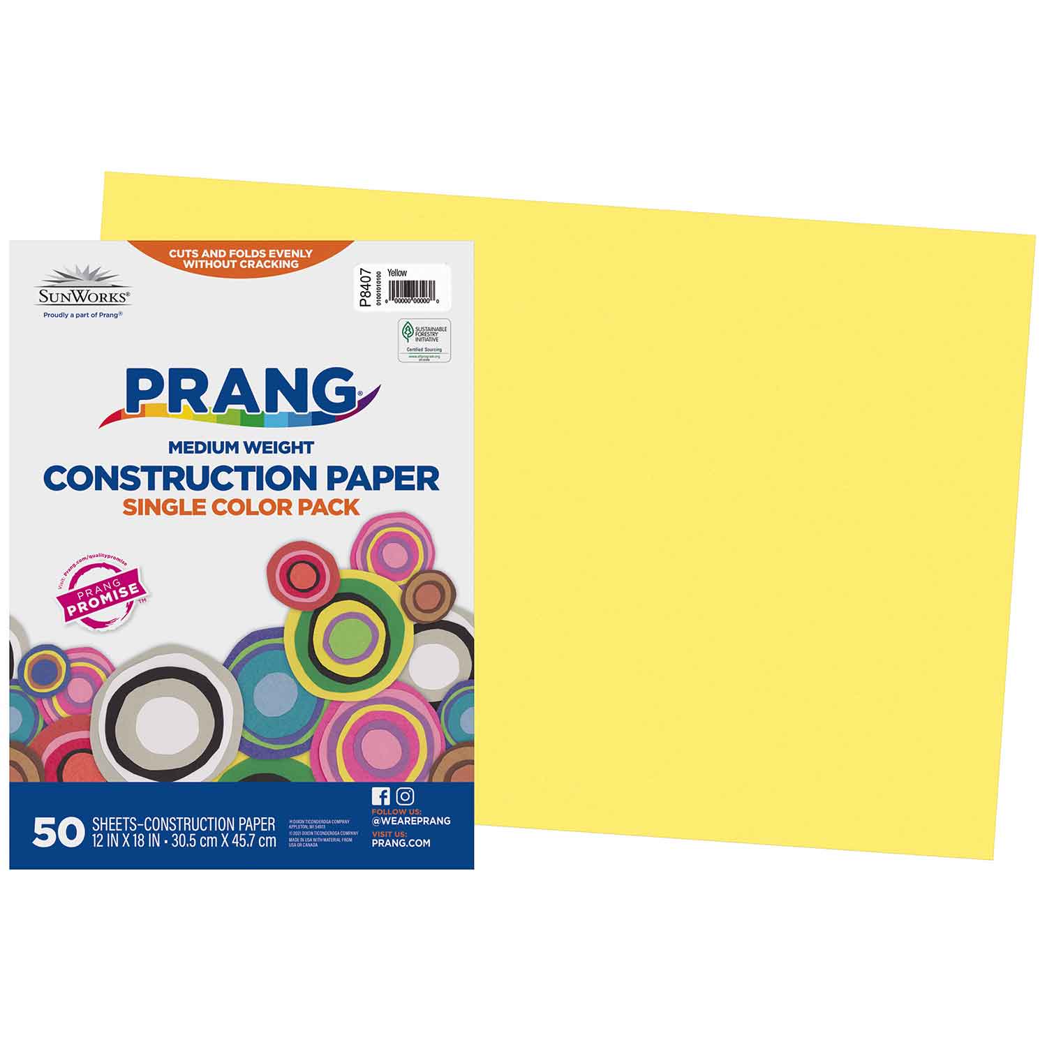 Prang® Prang® Sunworks® Construction Paper, 12" x 18", Yellow