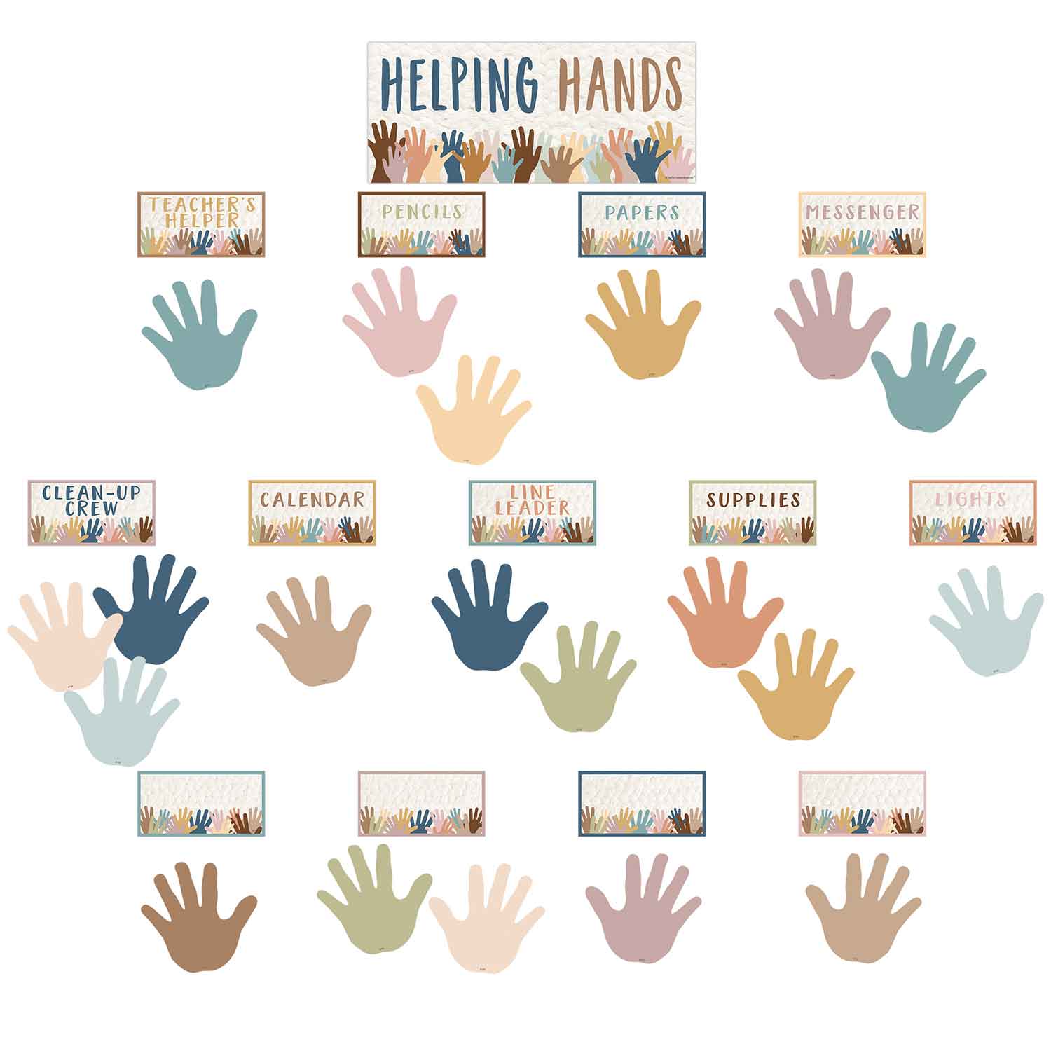Everyone is Welcome Helping Hands Mini Bulletin Board Set