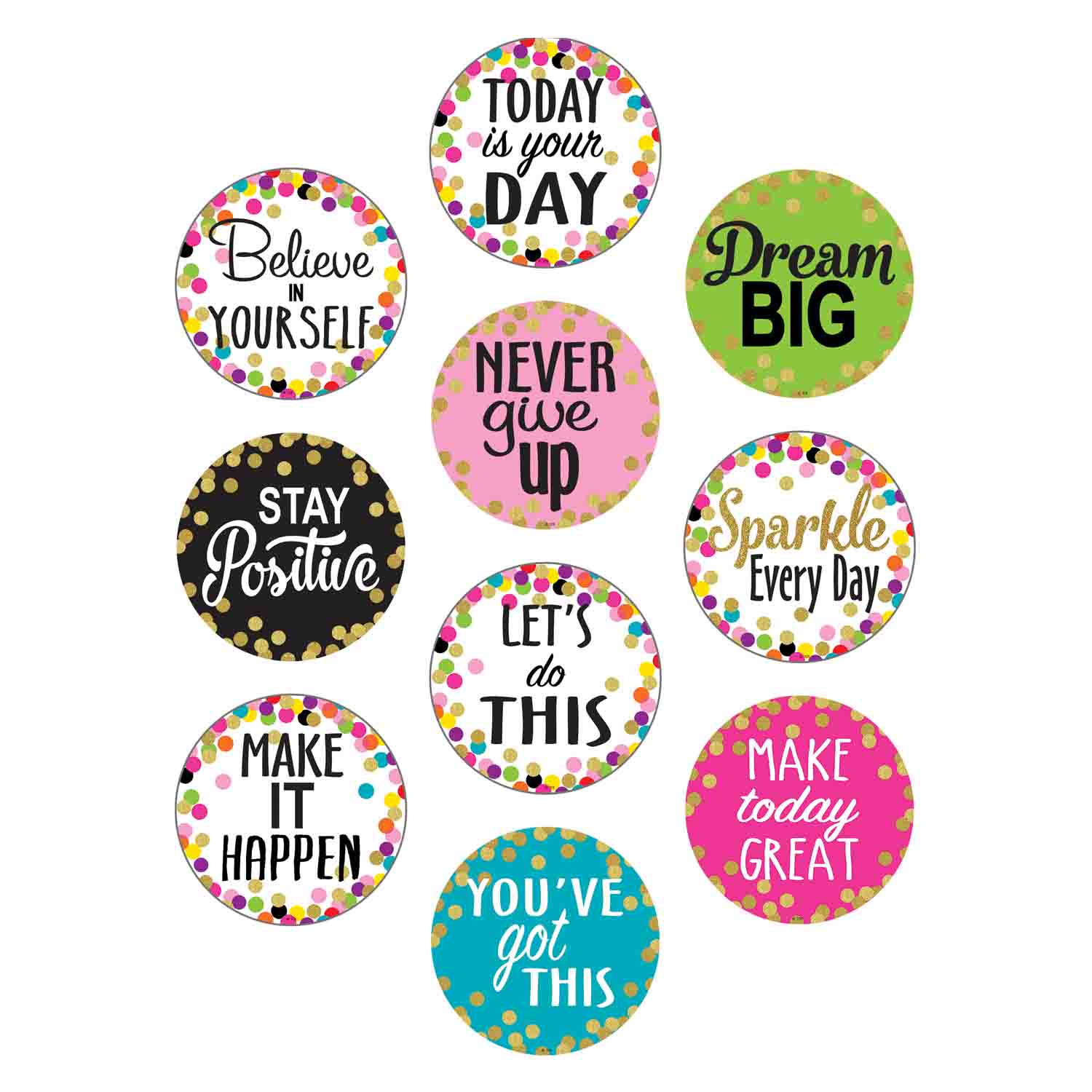 Confetti Positive Sayings Cut-Outs