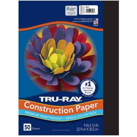Tru-Ray® Construction Paper,  9" x 12", Black