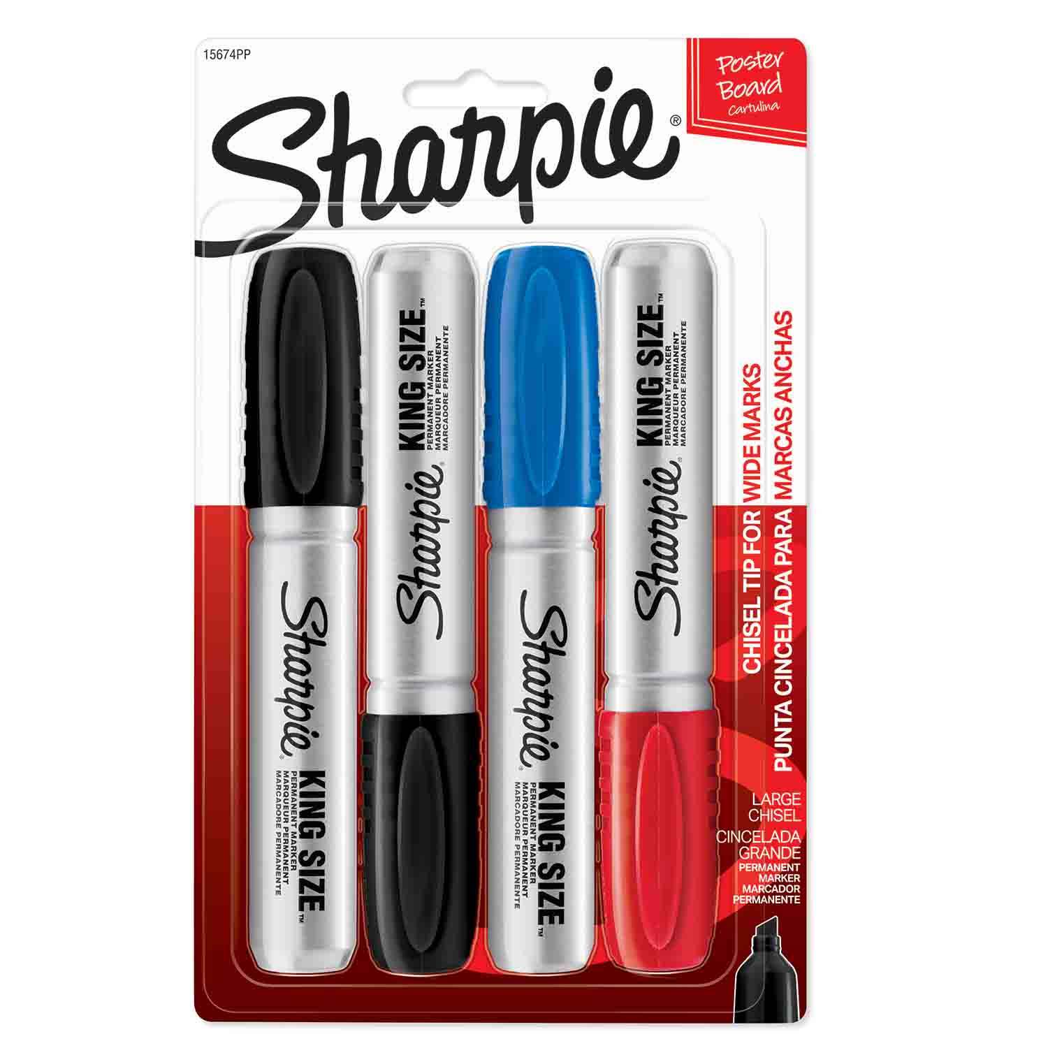 Cpsia Sharp Point Sharpie® King Size™ Permanent Markers 4 Pack | Becker's
