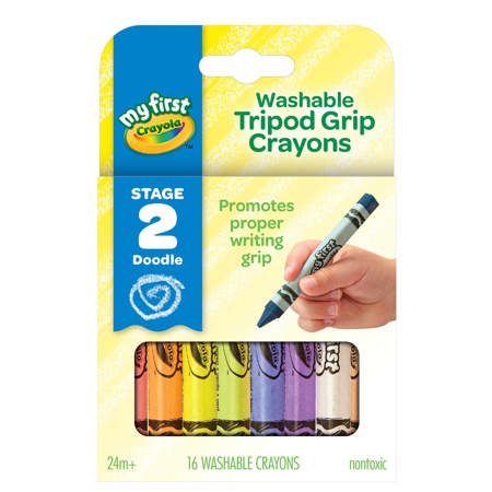Crayola™ Washable Tripod Grip Crayons, 16 Colors