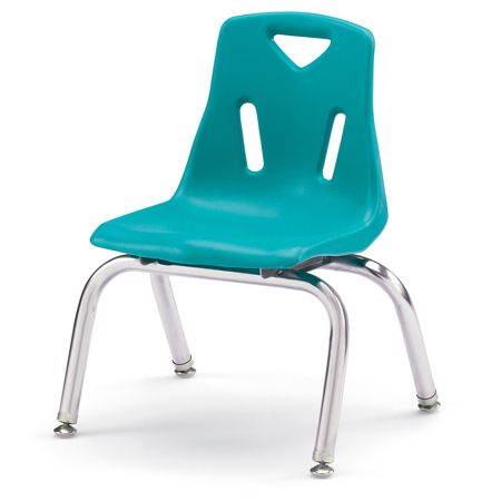 Berries® Plastic Chairs with Chrome Legs, Teal, 10"