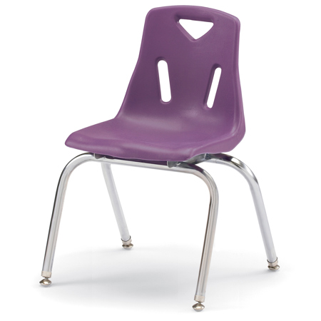 Berries® Plastic Chairs with Chrome Legs, Purple, 16"